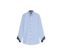 OLYMP Camisa de negocios de manga larga para hombre con diseño de punto moderno, cuello abotonado, fácil de planchar, para negocios y traje, Azul Claro 10, 42