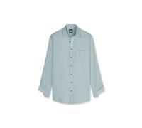 OLYMP Camisa de negocios de manga larga para hombre, corte moderno, cuello Kent, fácil de planchar, para negocios y traje, Verde 45., 50 Grande