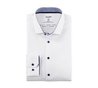 OLYMP Camisa de negocios para hombre de manga larga No. Six 24/Seven, súper delgada, moderna, Blanco 00, 38