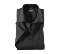 OLYMP Camisa de vestir de manga corta para hombre, lisa, moderna, con cuello New Kent, Negro 68., 44