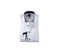 OLYMP Global Kent - Camisa de manga larga para hombre, monocolor, ajuste moderno, talla mundial, Blanco 00., 43