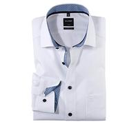 OLYMP Camisa para hombre de manga larga Luxor, liso, ajuste regular, clásico, talla Weiß 00,37, Blanco 00, XL