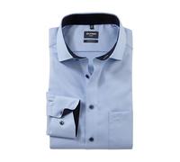 OLYMP Camiseta de manga larga para hombre, de punto Level Five, tejido transpirable, cuello NY Kent, Azul Claro 10, 40