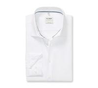 OLYMP Camiseta de manga larga para hombre Level Five, lisa, 366 nivel 5, body fit (15.05.2015 - F16), 21 New York Kent-2, Blanco 00, 42
