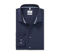 OLYMP Camiseta de manga larga para hombre Level Five, lisa, 366 nivel 5, body fit (15.05.2015 - F16), 21 New York Kent-2, Cobalto 08, 46