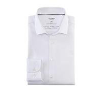 OLYMP Camiseta de negocios de manga larga Level Five 24/Seven, Camisa Twill, Body Fit, Modern Kent, Blanco 00, 45