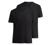 Olymp Camiseta Hombre Doble Paquete Cuello Pico Negro Liso 0701 12 68