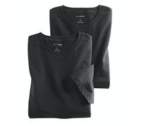 Olymp - Camiseta para hombre con cuello redondo, paquete doble uni schwarz L