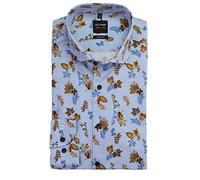 OLYMP Level Five Body Fit Camisa de manga larga, diseño azul, azul oscuro, 41