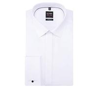 OLYMP Level Five Body Fit Galahemd Camisa Manga Larga Popelín, Blanco, 43