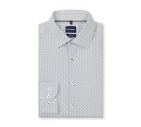 Olymp Level Five Camisa Clásica Hombre Body Fit Blanco Azul Marrón Minimal