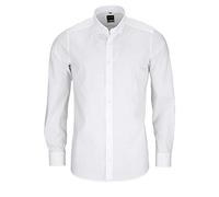 OLYMP Level Five - Camisa de manga larga con botones en la parte inferior, elástica, color blanco Blanco 39