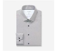Olymp Luxor 24 / Siete Modern Fit Hombre Businesshemd Marrón Minimal 135414 27