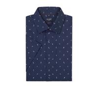 Olymp Luxor Camisa Clásica Hombre Manga Corta Azul Print Regular Fit 127312 18
