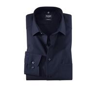 Olymp Luxor - Camisa de manga larga con cuello New Kent Popeline, color azul noche azul oscuro 44