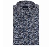 Olymp Luxor Modern Fit 24/Seven Camisa Clásica Floral Hombre Azul Marrón 18