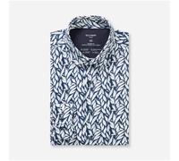Olymp Luxor Modern Fit 24 / Siete Hombre Businesshemd Azul Blanco Floral 134614