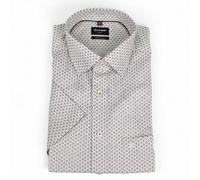 Olymp Luxor Modern Fit Camisa Clásica Hombre Beige Azul Minimal 129912 22 natur