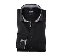 OLYMP Luxor Modern Fit - Camisa de negocios para hombre, no necesita planchado, fácil de limpiar, 100% algodón, camisa de manga larga para hombre, apta para traje, Negro 68., 42