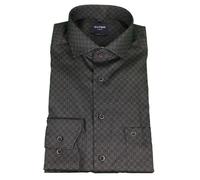 Olymp Luxor Modern Fit Hombre Businesshemd Braun con Patrón 129884 24 Caramelo