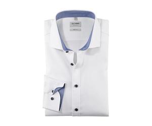 OLYMP Royal Kent - Camiseta de manga larga para hombre, color liso, Blanco 00., 43