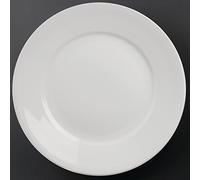 Olympia 6 x Athena hotelware con borde ancho platos de servicio 11 en porcelana blanco