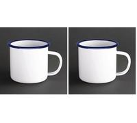 Olympia 6 x taza esmaltada 350 ml 12 fl oz vaso de acero inoxidable apto para lavavajillas (Paquete de 2)