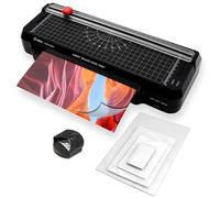 Olympia A245 Combo 4 en 1 Laminadora | Laminadora en frío y caliente | Juego de laminación para A4 | Regla de corte integrada | Juego de láminas de laminación y redondeador de esquinas | Tiempo de