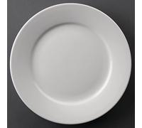 Olympia Athena hotelware CC208 con borde ancho platos, 228 mm, blanco (Pack de 12)
