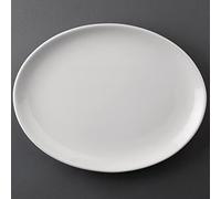 Olympia Athena hotelware cc211 Oval cupé platos, 254 mm x 178 mm, blanco (Pack de 12)