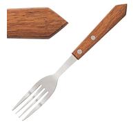 Olympia C137 tenedor para carne, mango de madera, marrón (Pack de 12)