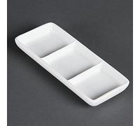 Olympia C336 3 sección plato, blanco (Pack de 12)