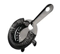 Olympia DR620 - Colador Hawthorne de 4 púas en gris plomizo metalizado de acero inoxidable, herramienta de filtrado para cócteles, para bar, restaurante, hogar y bármanes