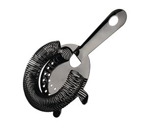 Olympia DR620 - Colador Hawthorne de 4 púas en gris plomizo metalizado de acero inoxidable, herramienta de filtrado para cócteles, para bar, restaurante, hogar y bármanes