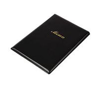 Olympia E219 - Cubierta para menú de PVC negro de 2 páginas con doble vista estilo americano, para restaurantes, bares, cafeterías y establecimientos de comida y bebida