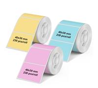 Olympia Rollo de etiquetas para PM220 Mix Pack de colores, 40 × 30 mm, transparente, etiquetas para impresora de etiquetas PM220, resistente al agua y a la abrasión