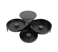 Olympia F978 - Escarchador manual de copas para sal y azúcar, recipiente de 3 compartimentos con bandejas giratorias para margaritas y cócteles, utensilio de bar para bares, clubes y fiestas en casa