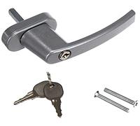Olympia FGS 100 FGS100 - Tirador de Ventana con Cerradura con 2 Llaves Cada una, Cierre para Ventana con Cerradura, Cuadrado 7 x 7 mm, Longitud del Pasador de 35 mm, Metal Revestido, Color Plateado