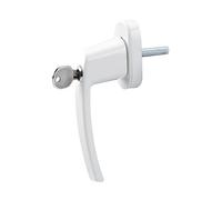 OLYMPIA FGS 100 FGS100 - Tirador de Ventana con Cerradura con 2 Llaves Cada una, Cierre para Ventana con Cerradura, Cuadrado 7 x 7 mm, Longitud del Pasador de 35 mm, Metal Revestido, Color Blanco