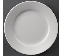 Olympia Hotelware Platos con Borde Ancho - Porcelana Blanca - 203 mm - 12 uds