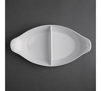 Olympia - Juego de 6 platos ovalados divididos (290 x 160 mm, porcelana)