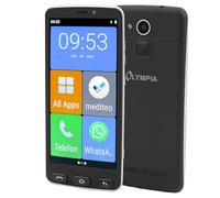 Olympia NEO+ - Teléfono móvil para personas mayores con pantalla grande y botón de llamada de emergencia, muy fácil de usar, teléfono móvil para personas mayores con Whatsapp, Android 15, teléfono