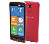 Olympia Neo+ - Teléfono móvil para Personas Mayores, Color Rojo | Whatsapp - Teléfono móvil para personas mayores, 4 G LTE, con gran pantalla y botón de llamada de emergencia