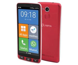 Olympia Neo+ - Teléfono móvil para Personas Mayores, Color Rojo | Whatsapp - Teléfono móvil para personas mayores, 4 G LTE, con gran pantalla y botón de llamada de emergencia