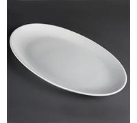 Olympia Platos de servicio ovalados franceses de porcelana (500 mm), color blanco