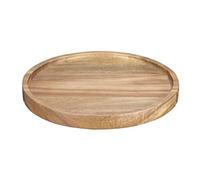 Olympia Platos redondos de madera de acacia de 200 mm, resistentes, duraderos, fáciles de limpiar, elegantes hoteles, restaurantes, cafeterías, bares, bistró, platos para servir