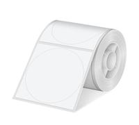 Olympia Rollo de etiquetas compatible con impresora de etiquetas PM220 - Etiquetas redondas de 50 mm de diámetro - 150 unidades - Transferencia térmica, impermeable y resistente al aceite - Rollo