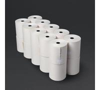 Olympia Rollo de papel no térmico de 2 capas, color blanco y amarillo, 76 x 70 mm (paquete de 20)