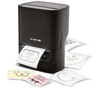 Olympia Eitkette Printer PM220 - Impresora de etiquetas Bluetooth negra autoadhesiva para el hogar y sobre la marcha, impresora portátil de transferencia térmica para etiquetas impermeables, impresora