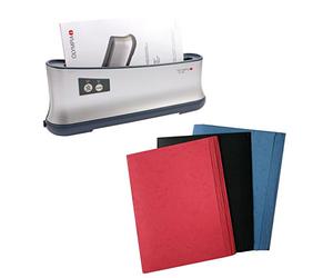 OLYMPIA TB 1280 - Encuadernadora térmica con 30 carpetas de encuadernación térmica DIN A4 en tres colores surtidos